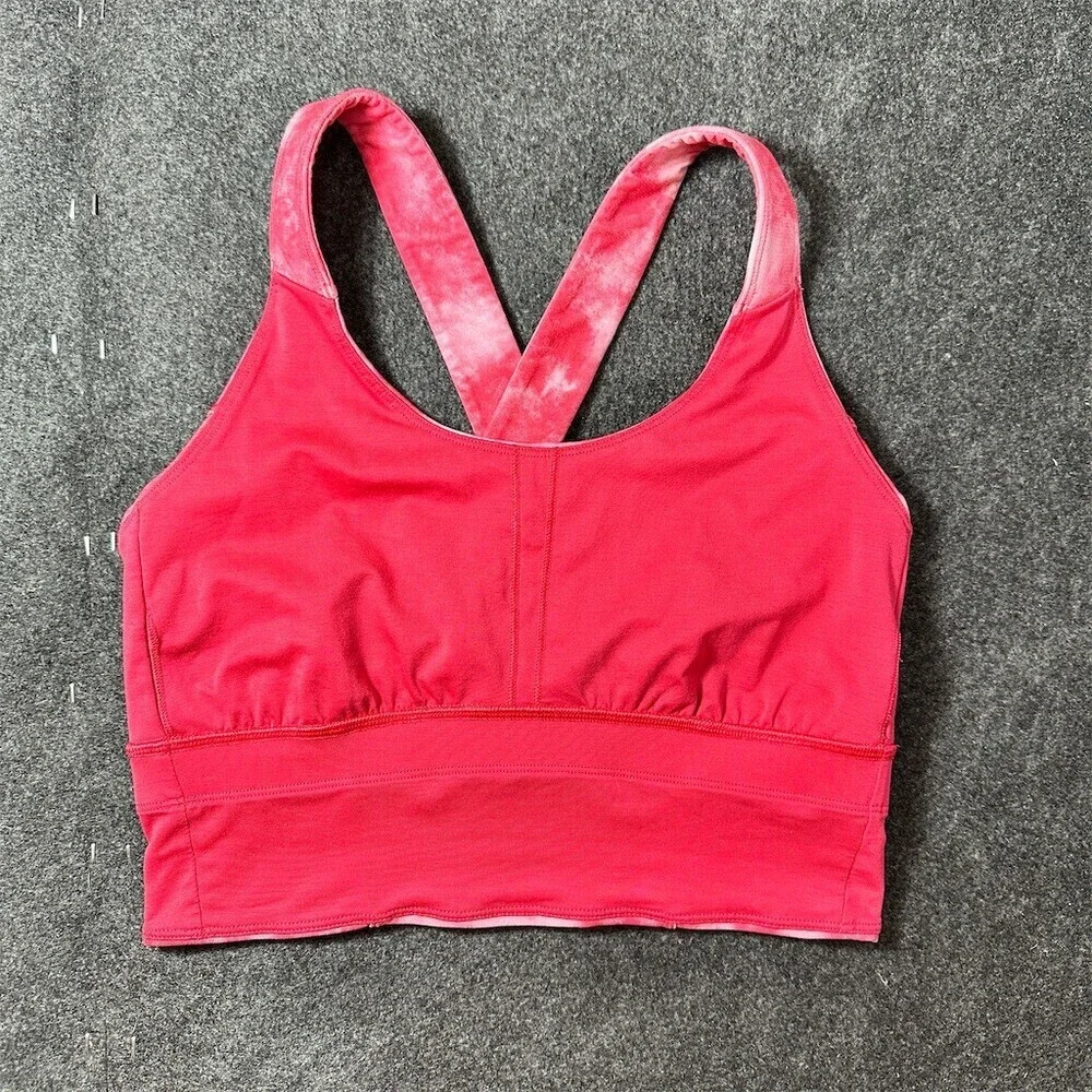 Lululemon Beat the Heat Bra Womens Size 8 Pink Tie Dye Crossback